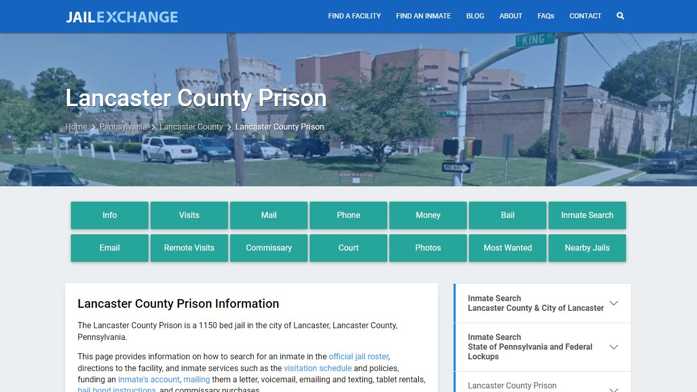 Lancaster County Prison, PA Inmate Search, Information - Jail Exchange
